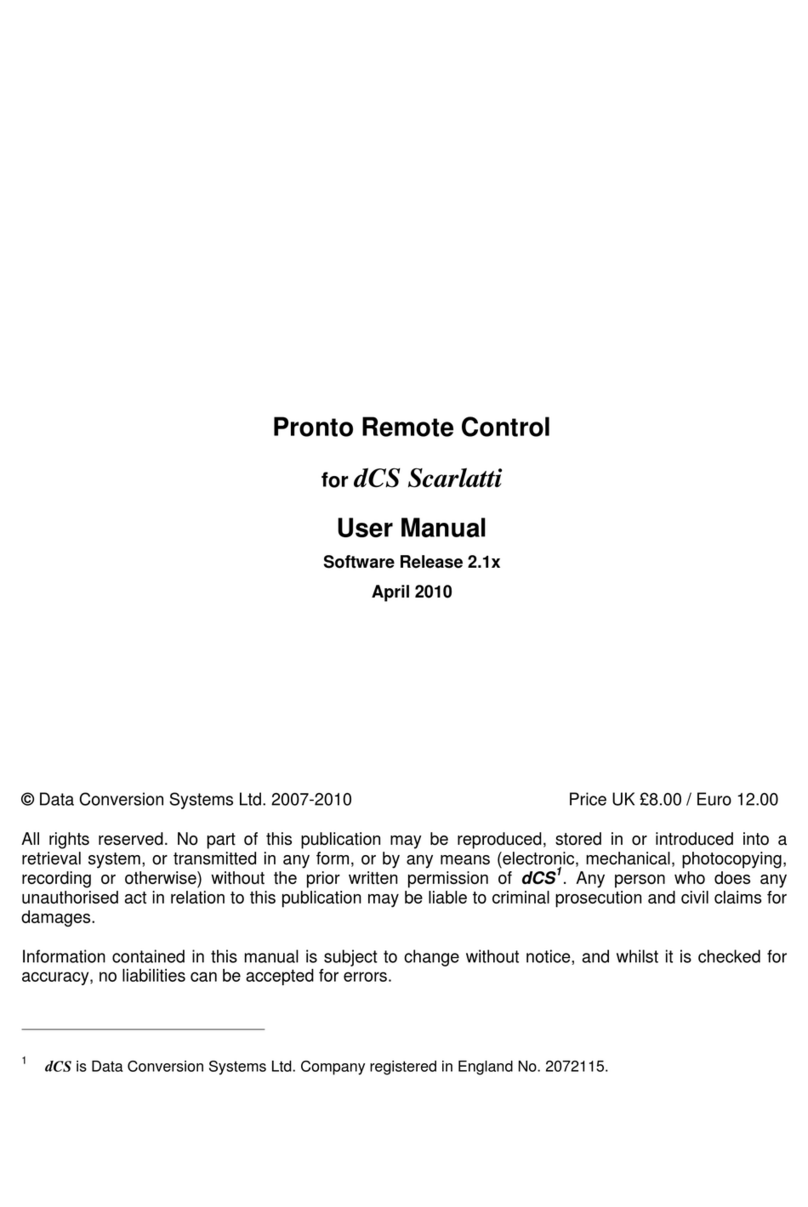 Data Conversion Systems dCS Scarlatti Manuale utente
