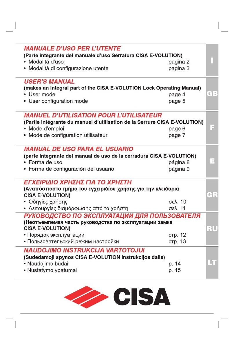 CISA E-VOLUTION Manuale utente