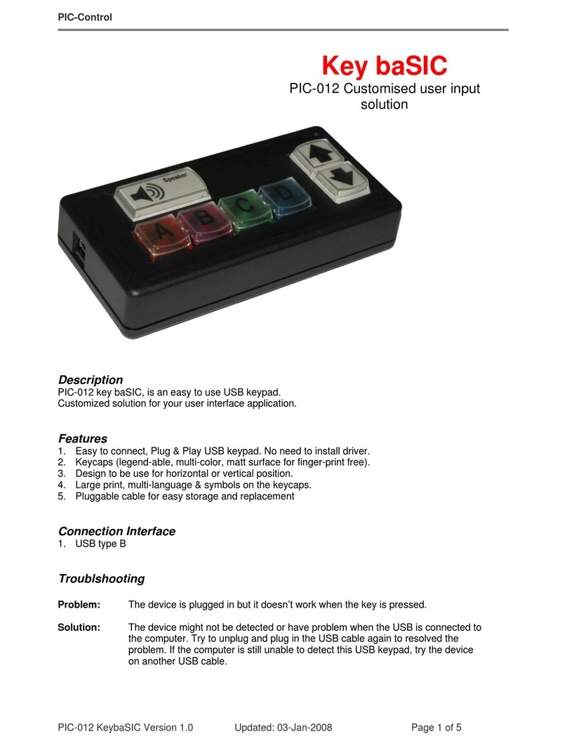 PIC-CONTROL Key baSIC PIC-012 Manuale utente