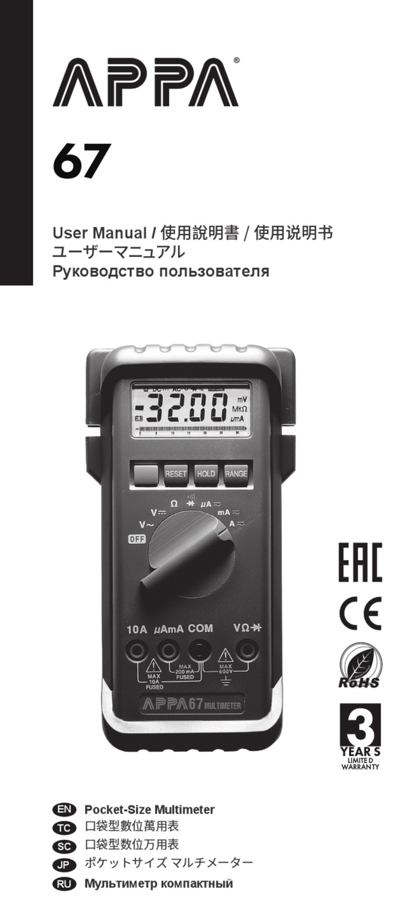APPA 67 Manuale utente