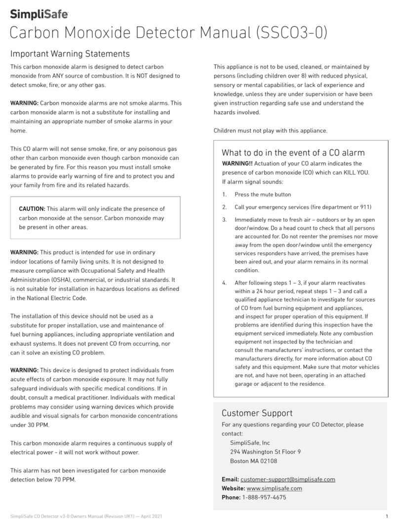 SimpliSafe SSCO3-0 Manuale utente
