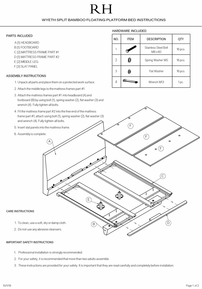 RH WYETH SPLIT BAMBOO FLOATING PLATFORM Manuale utente