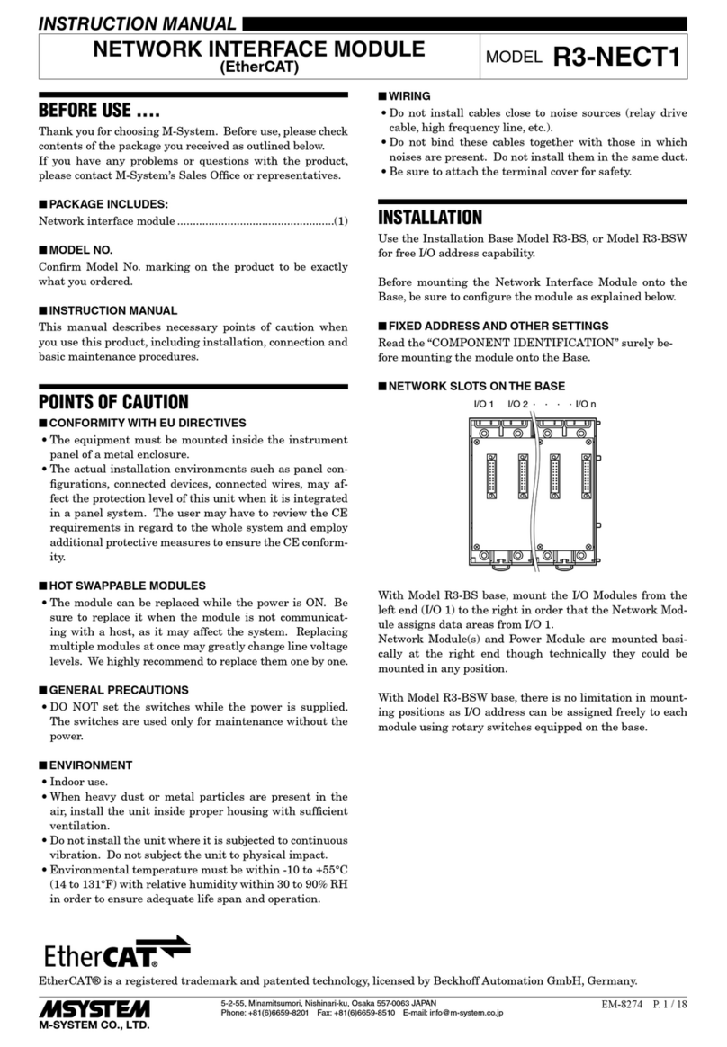 M-system EtherCAT R3-NECT1 Manuale utente