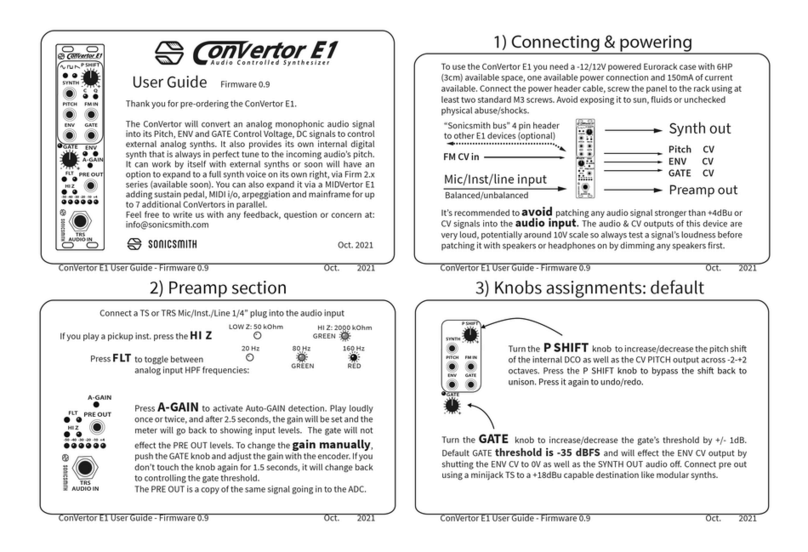 Sonicsmith ConVertor E1 Manuale utente