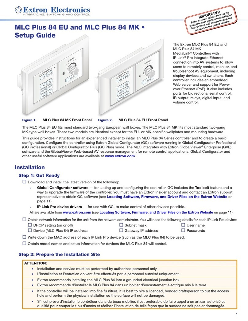Extron electronics MLC Plus 84 EU Manuale utente