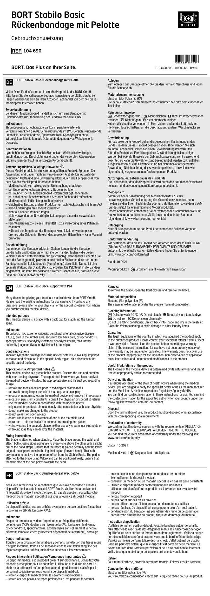 Bort Stabilo Basic Manuale utente