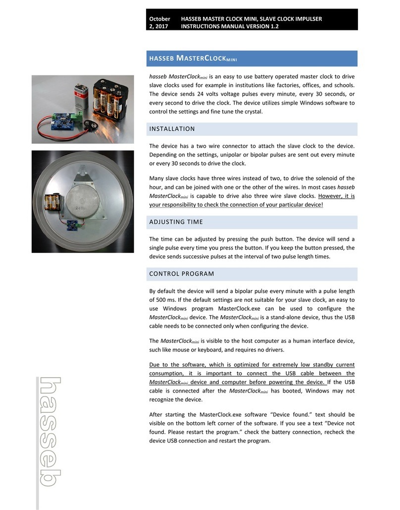 HASSEB MASTERCLOCK MINI Manuale utente