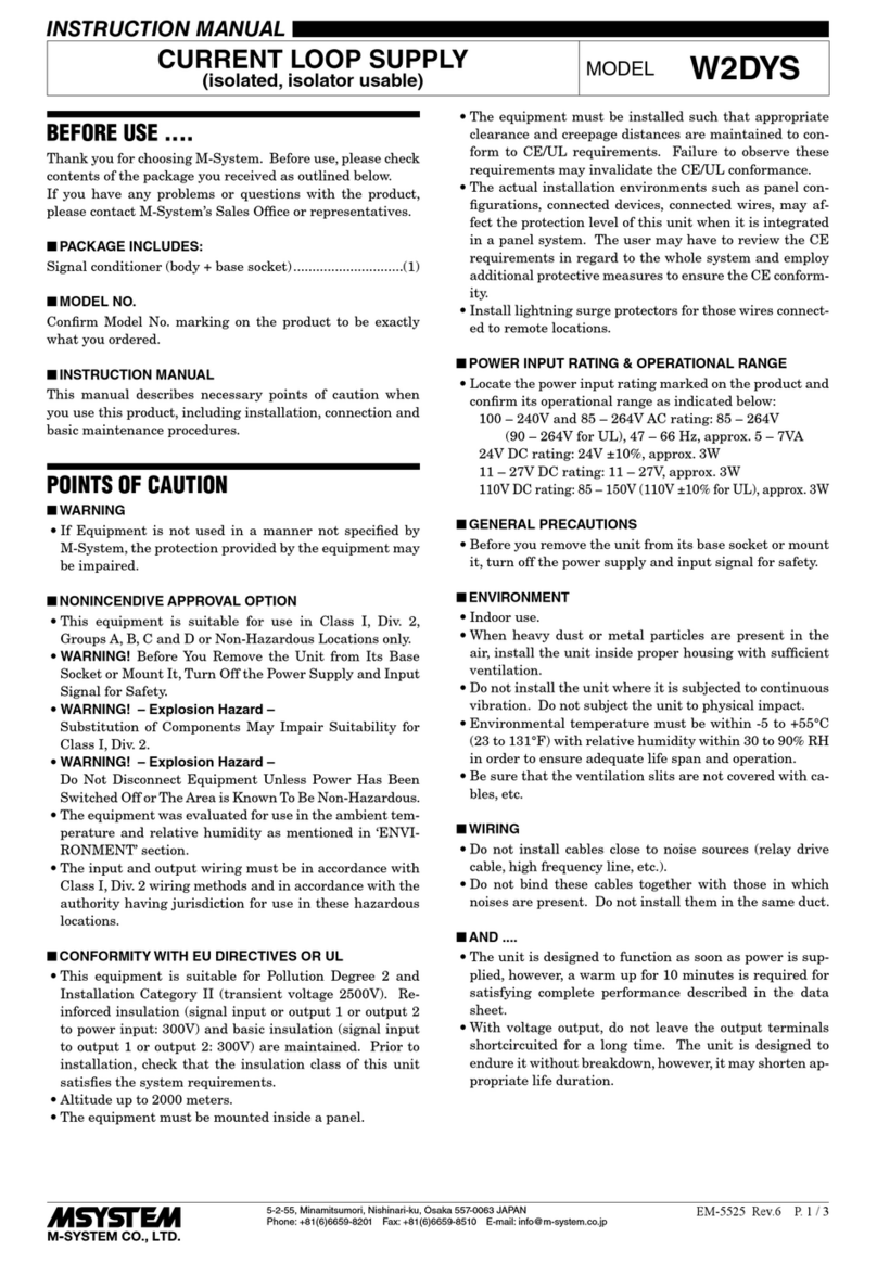 M-system W2DYS Manuale utente