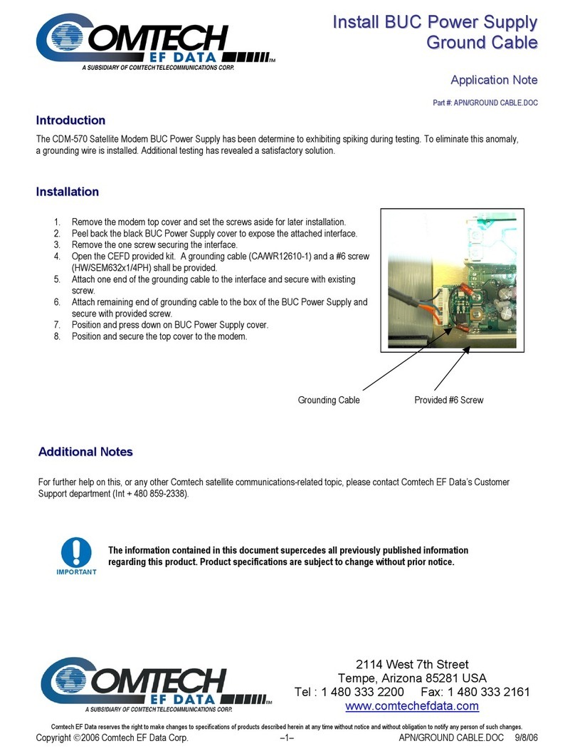 Comtech EF Data APN/GROUND Istruzioni per l'installazione e il funzionamento Comtech EF Data APN/GROUND Istruzioni per l'installazione e il funzionamento