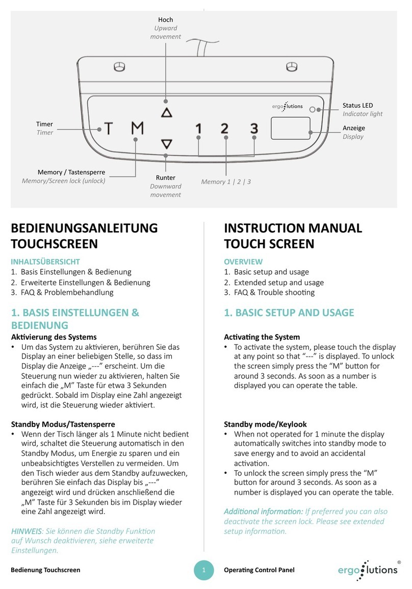 ergolutions TOUCH SCREEN Manuale utente