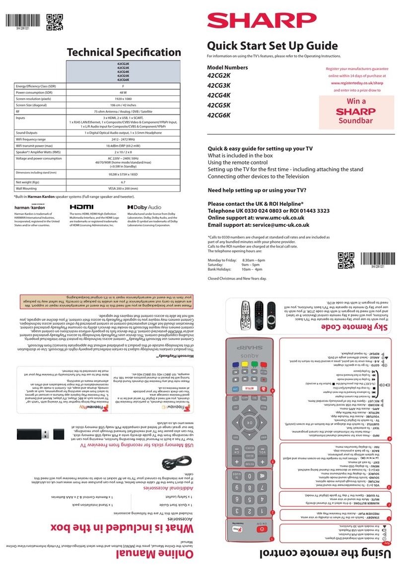 Sharp 42CG2K Manuale tecnico