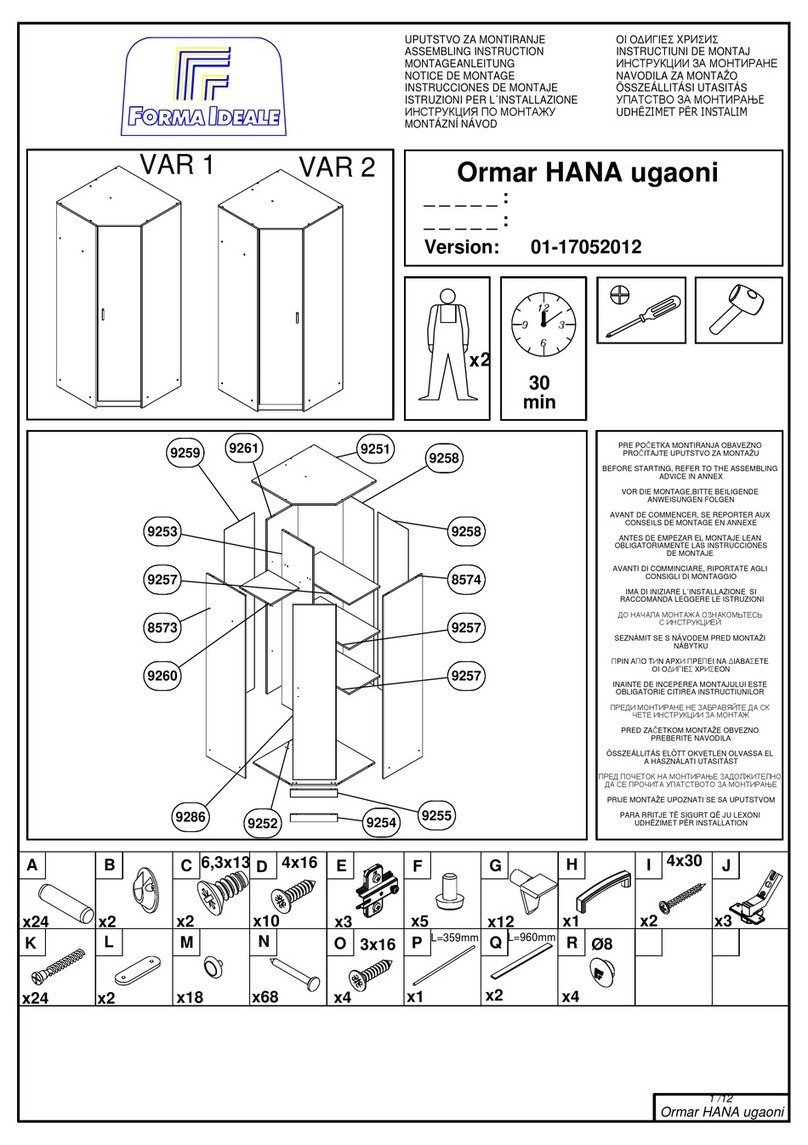 Forma Ideale Ormar HANA Manuale utente Forma Ideale Ormar HANA Manuale utente