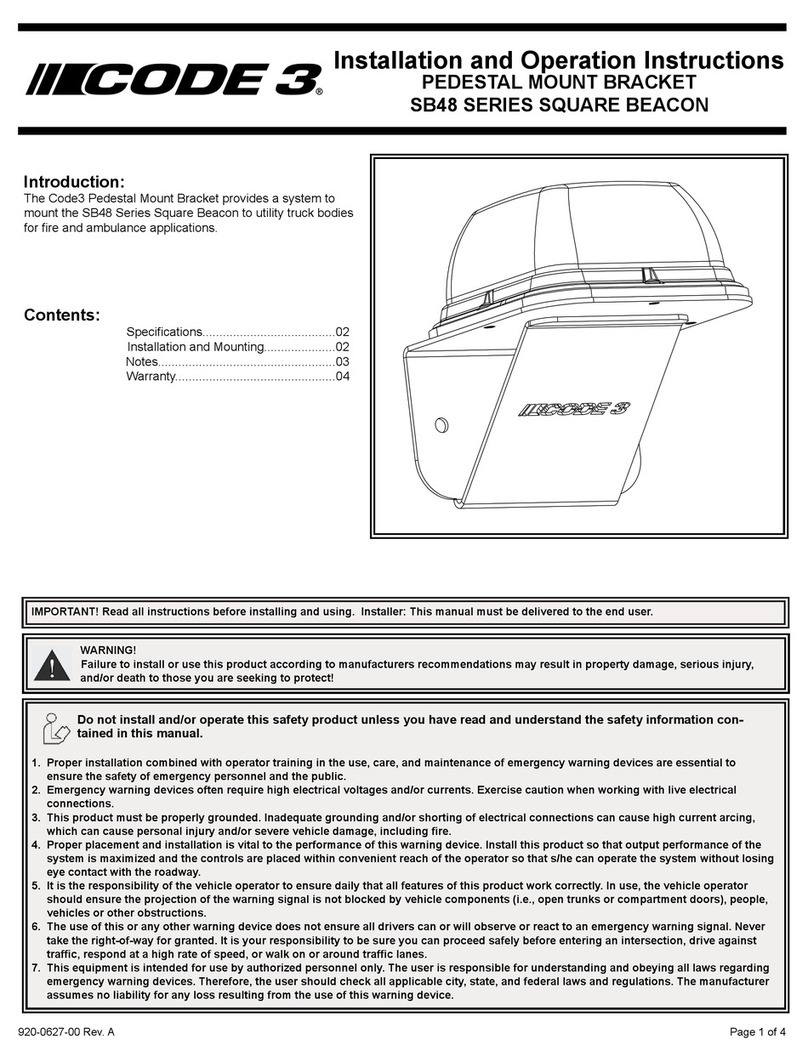 Code 3 Pedestal Mount Bracket Manuale utente