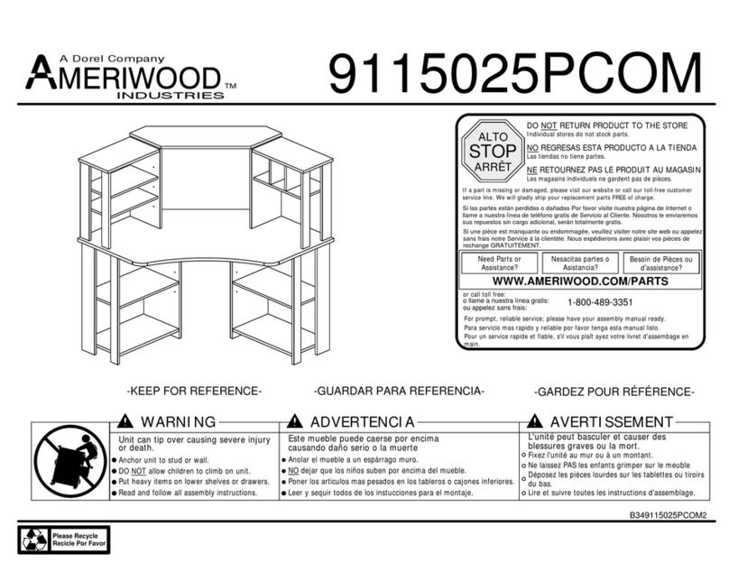 Dorel AMERIWOOD INDUSTRIES 9115025PCOM Manuale utente