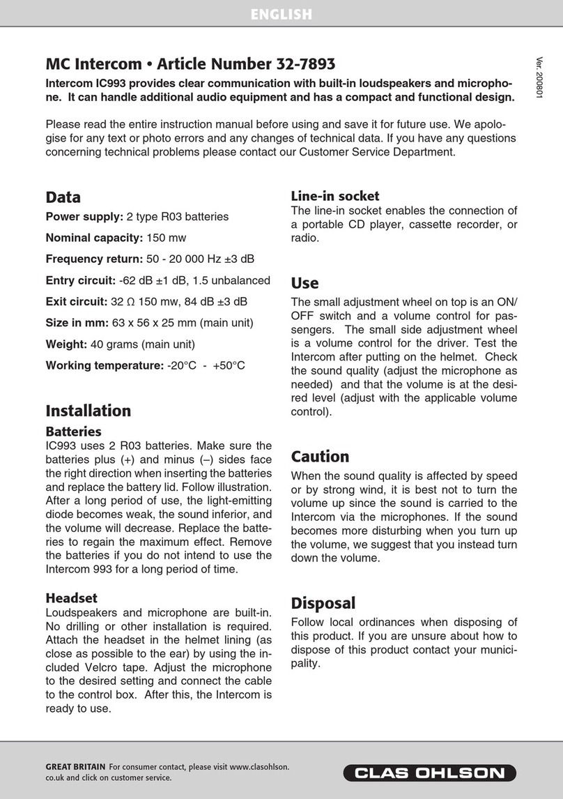 Clas Ohlson MC Intercom Manuale utente