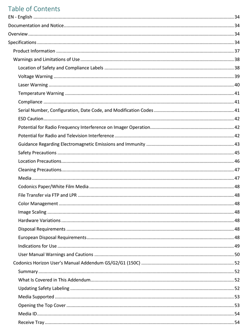 Codonics Horizon GS Manuale utente