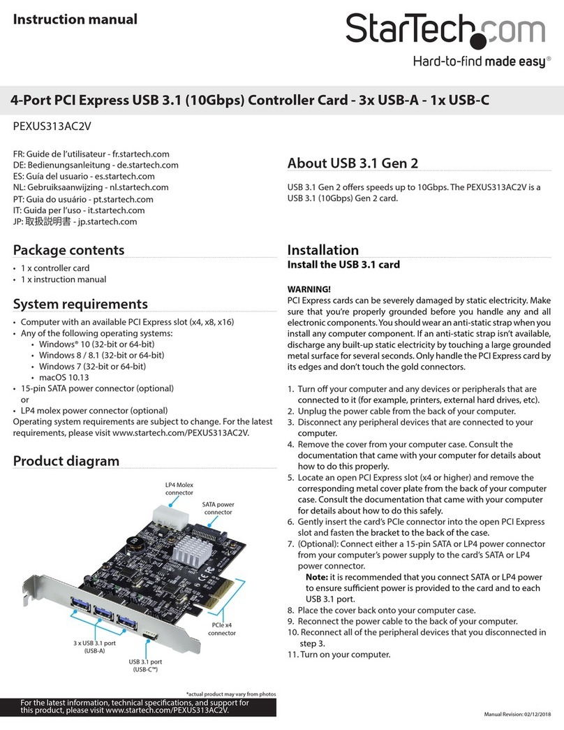 StarTech.com PEXUS313AC2V Manuale utente