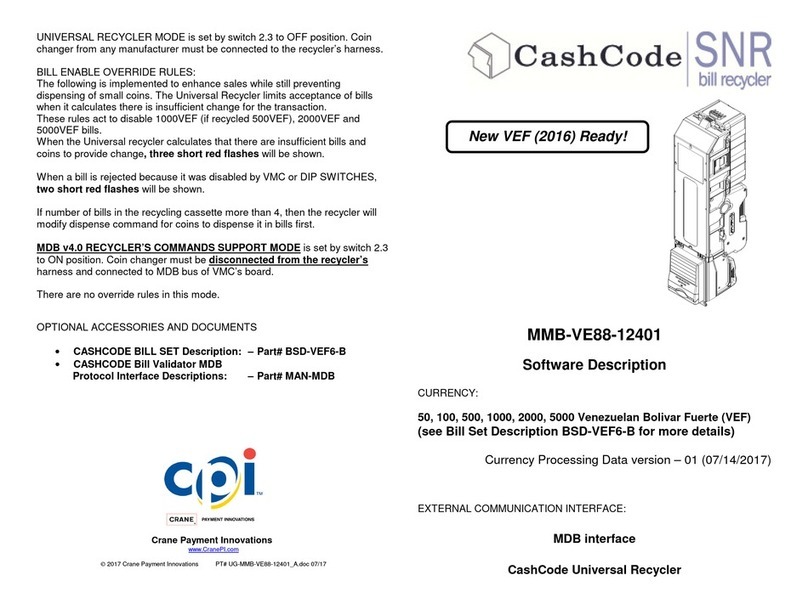 CashCode SNR Istruzioni per il montaggio