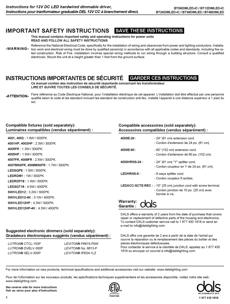 Dals BT06DIMLED-IC Manuale utente Dals BT06DIMLED-IC Manuale utente