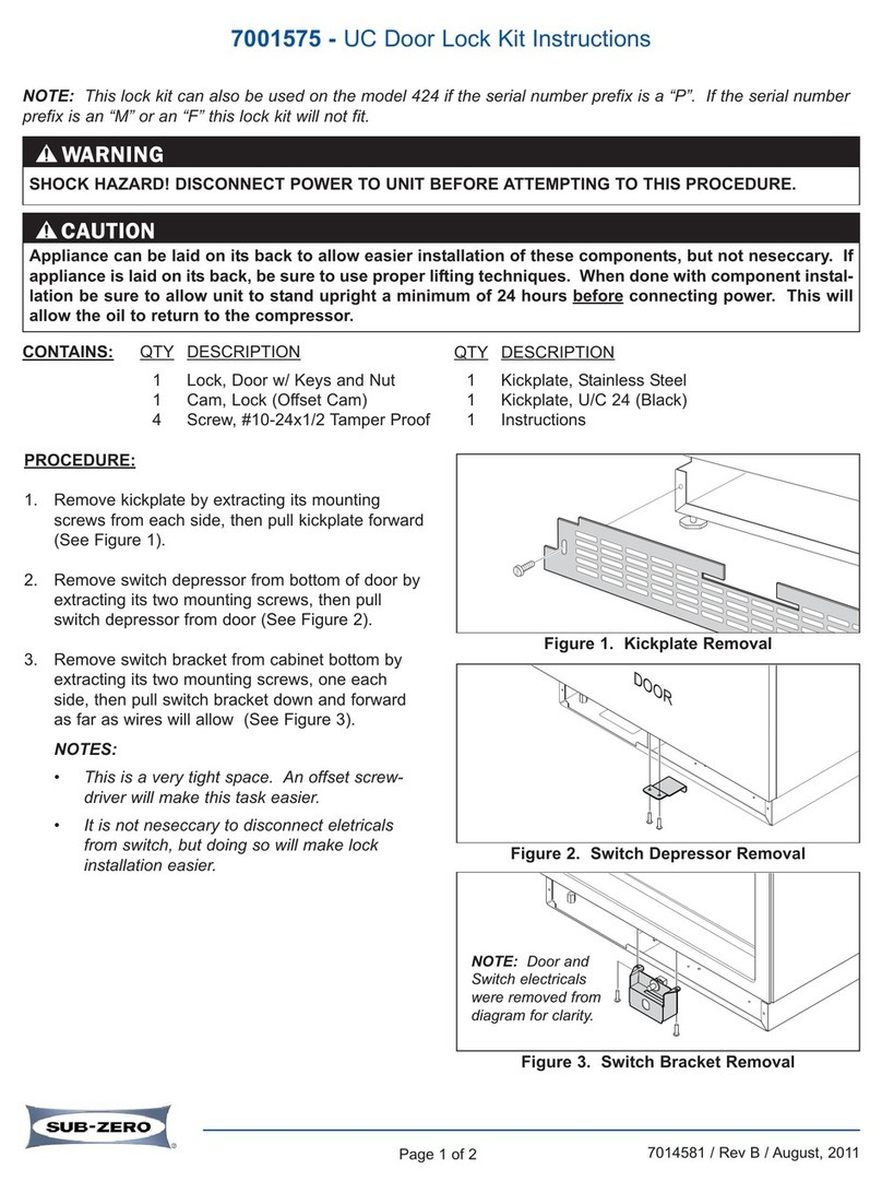 Sub-Zero 7001575 Manuale utente Sub-Zero 7001575 Manuale utente