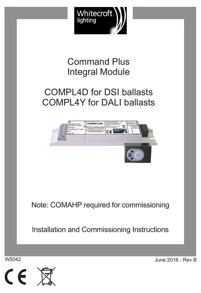 WHITECROFT LIGHTING Command Plus Manuale di installazione e funzionamento