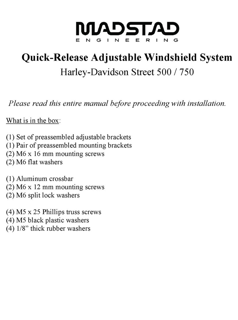 MadStad Engineering Quick-Release Adjustable Windshield System Manuale utente MadStad Engineering Quick-Release Adjustable Windshield System Manuale utente