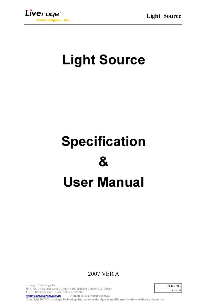Liverage Light Source Istruzioni per l'installazione