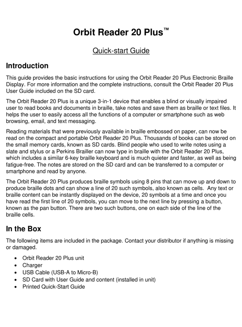 Orbit Reader 20 Plus Manuale utente
