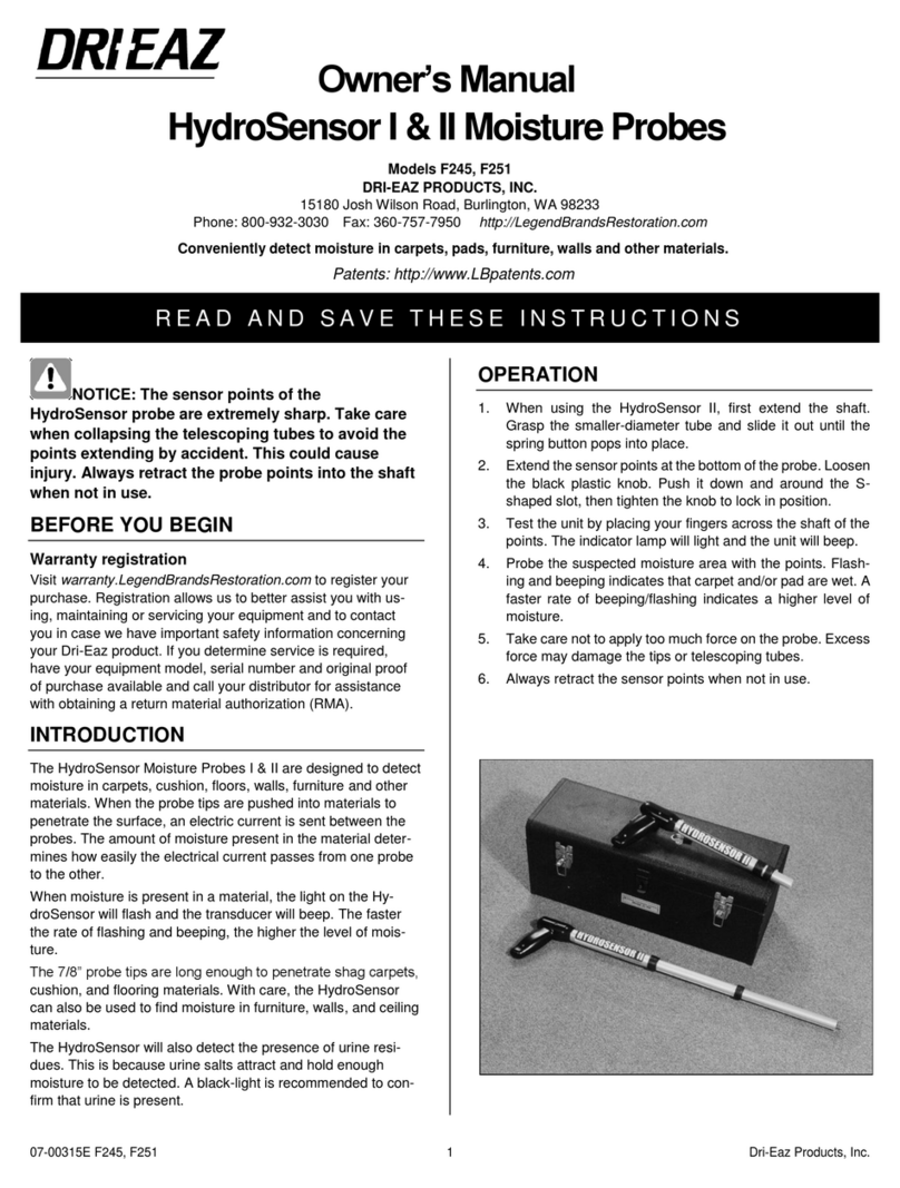 Drieaz HydroSensor I Manuale utente