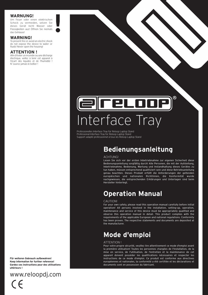 Reloop Interface Tray Manuale utente