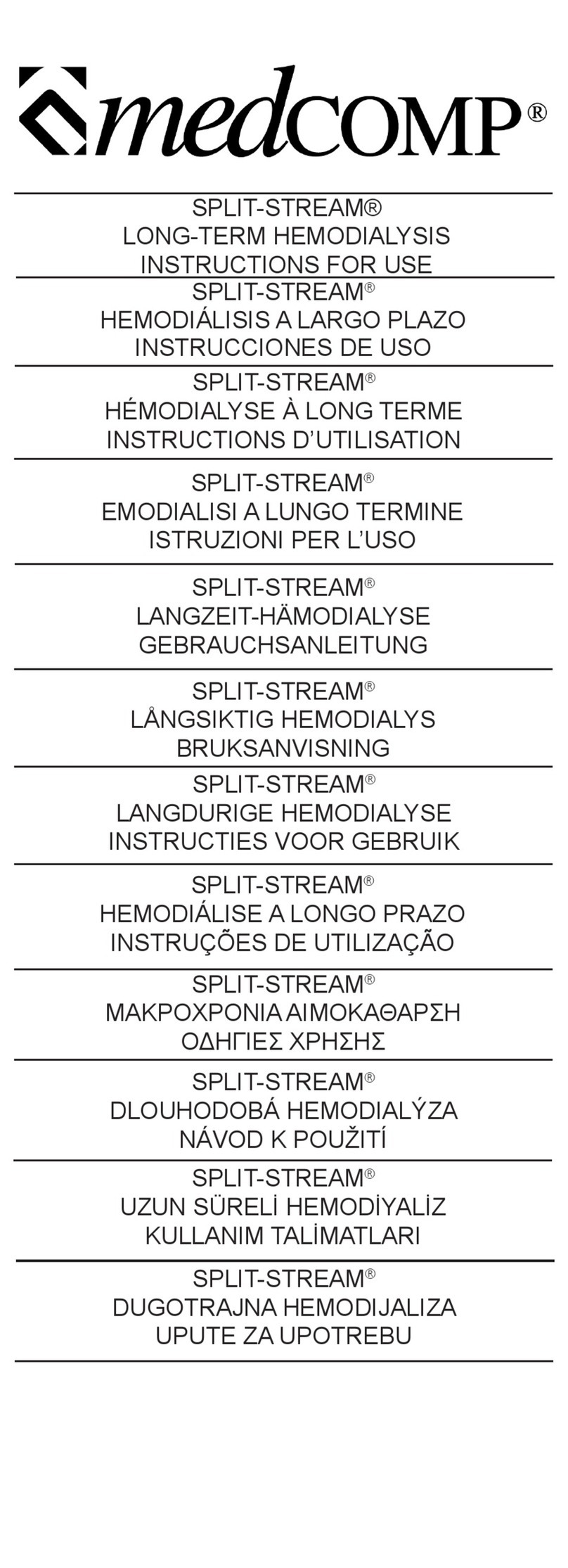 MedComp SPLIT-STREAM Manuale utente