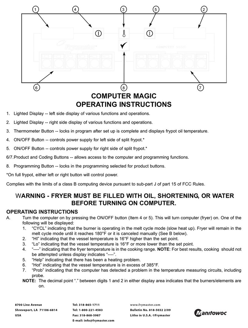 Frymaster Computer Magic Manuale utente