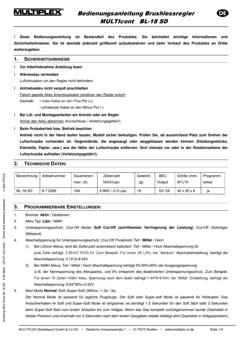 Multiplex MULTIcont BL-18 SD Manuale utente
