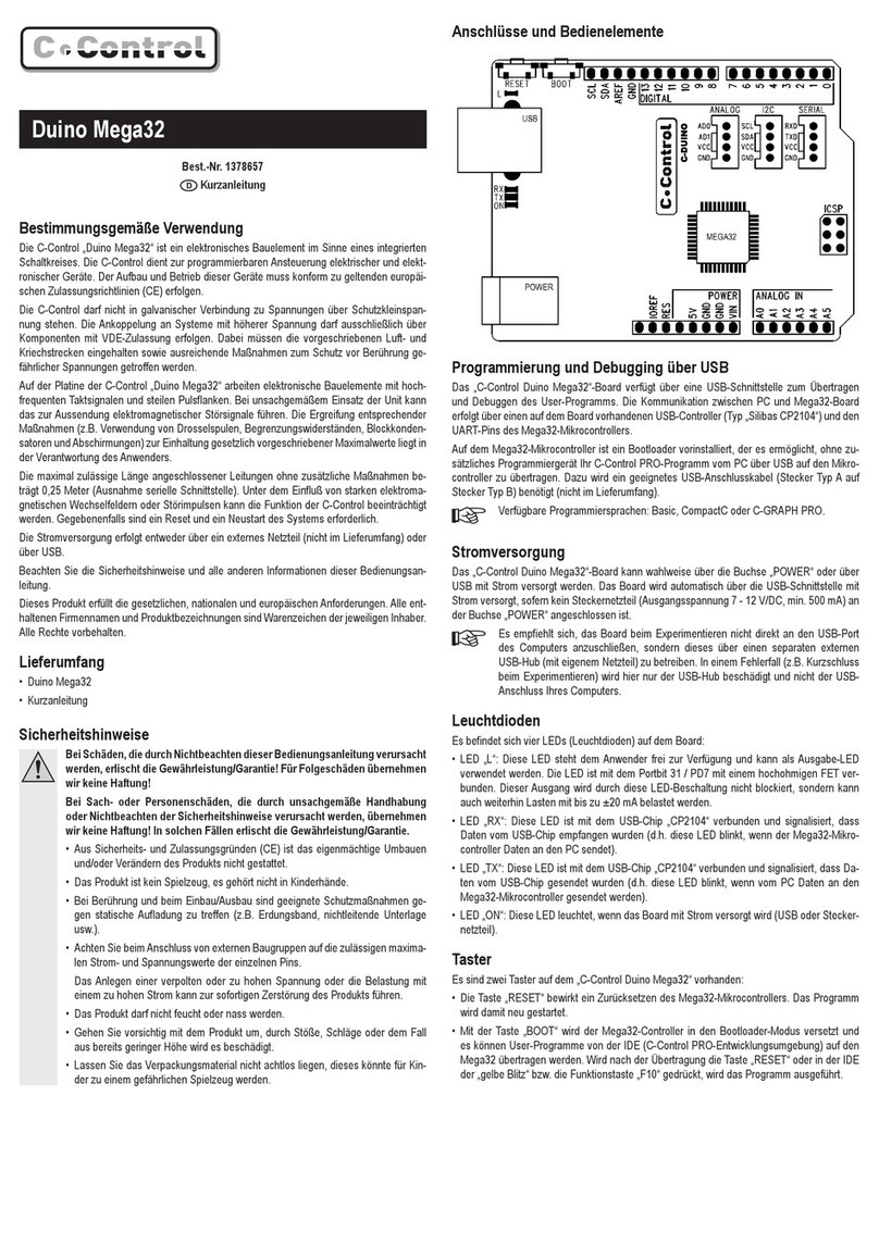 C-Control Duino Mega32 Manuale utente