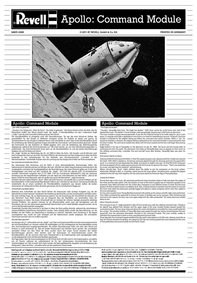 REVELL Apollo: Command Module Manuale utente