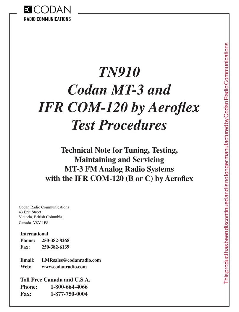 Codan MT-3 Manuale di istruzioni