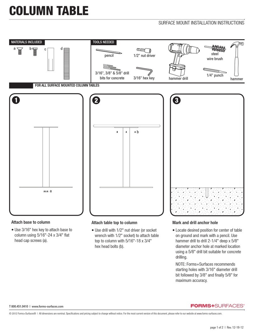 Forms + Surfaces COLUMN TABLE Manuale utente Forms + Surfaces COLUMN TABLE Manuale utente
