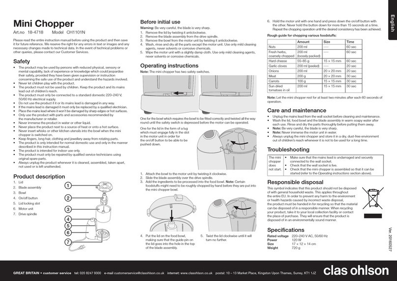 Clas Ohlson CH1101N Manuale utente