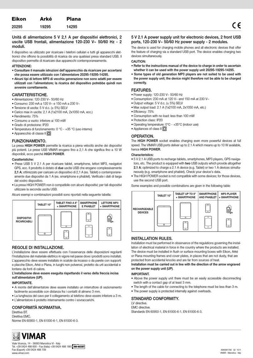 Vimar Eikon Manuale utente
