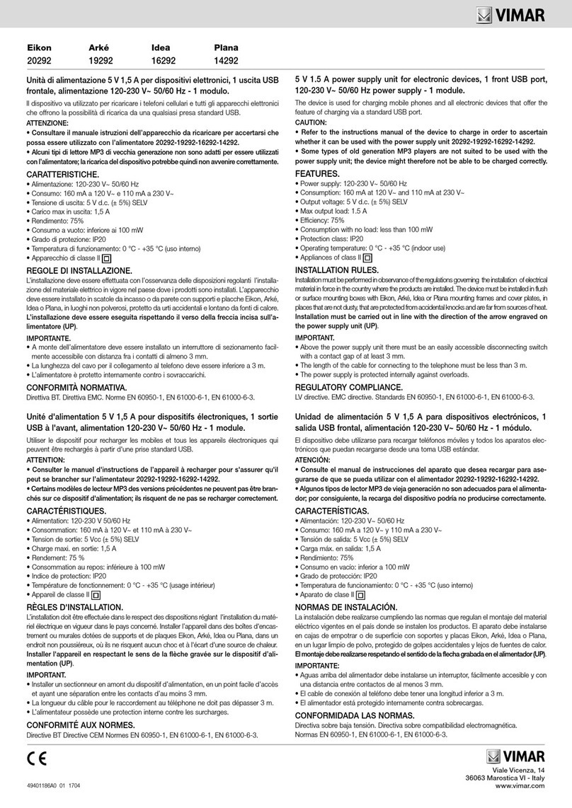 Vimar Eikon Manuale utente
