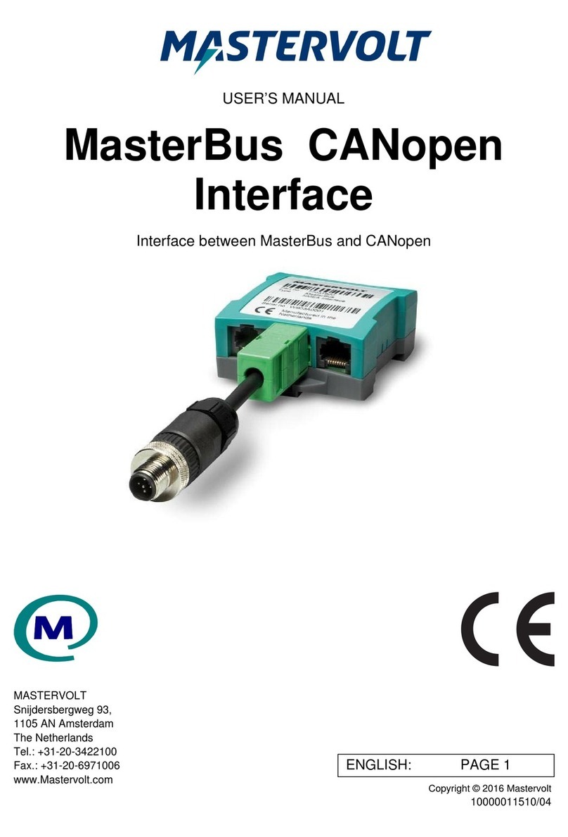 Mastervolt MasterBus CANopen Interface Manuale utente