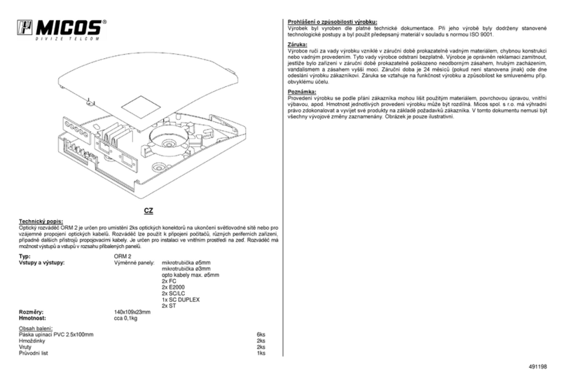 Micos ORM 2 Manuale utente