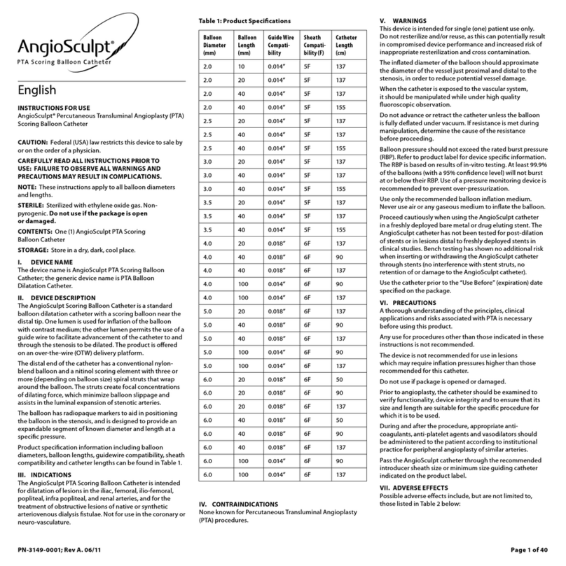 AngioScore AngioSculpt Manuale utente