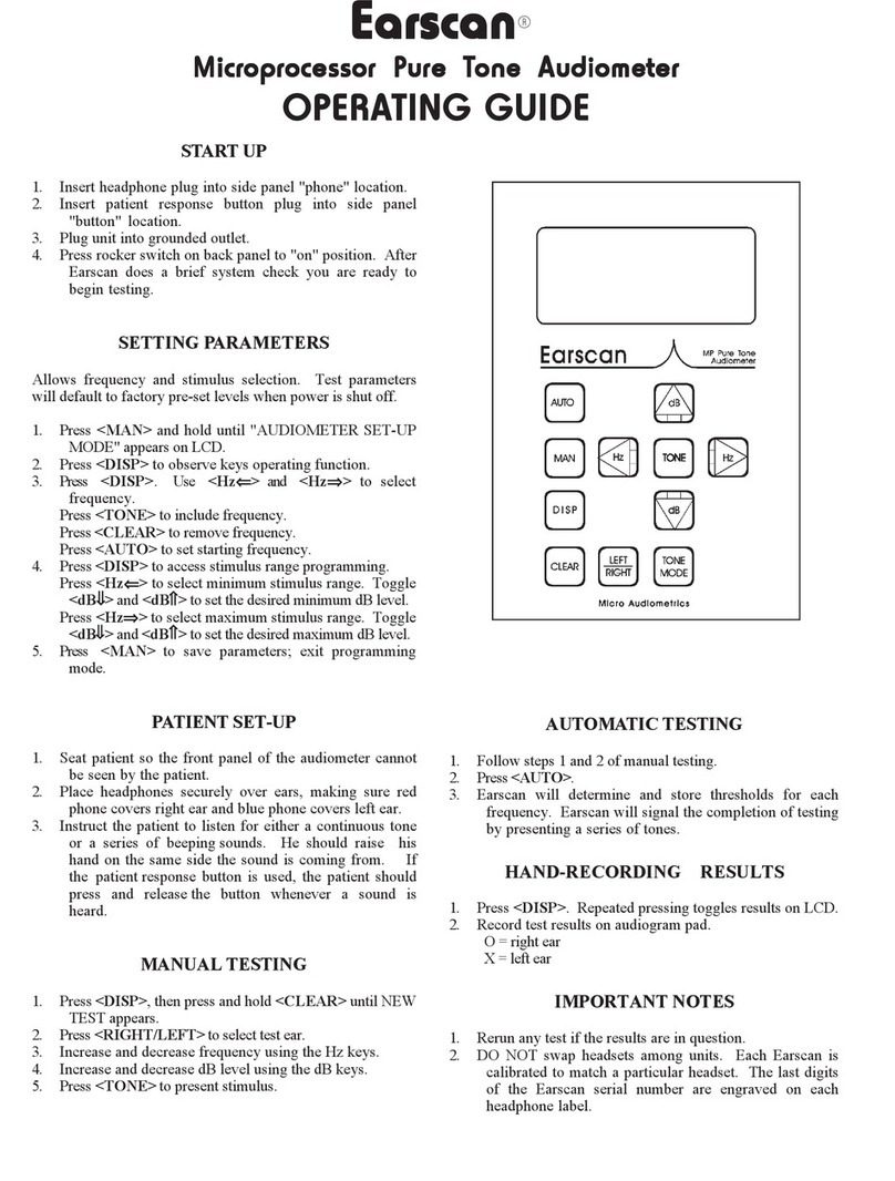 Micro Audiometrics Earscan Manuale utente