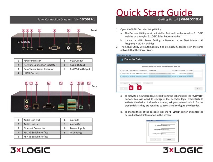 3xLogic VH-DECODER-1 Manuale utente