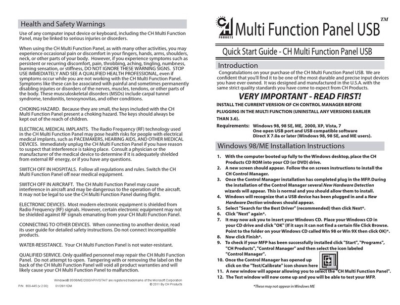 CH Products Multi Function Panel USB Manuale utente