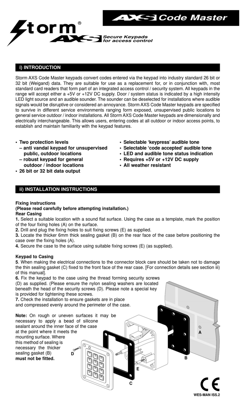 Storm AXS Code Master Manuale utente