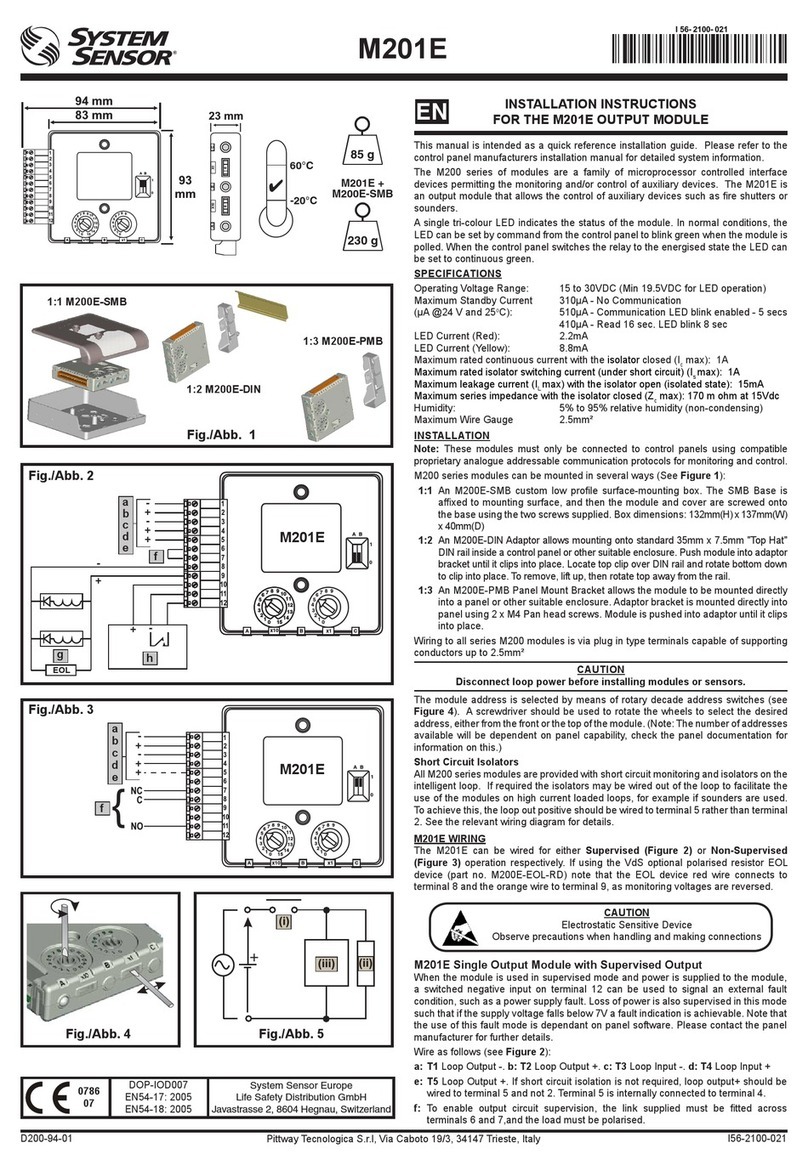 System Sensor M201E Manuale utente
