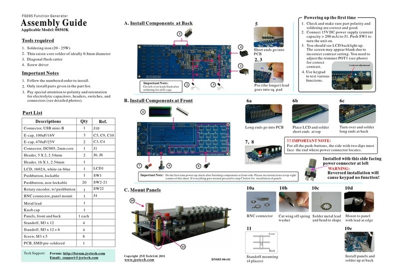 JYE Tech FG085 Function Generator Manuale utente