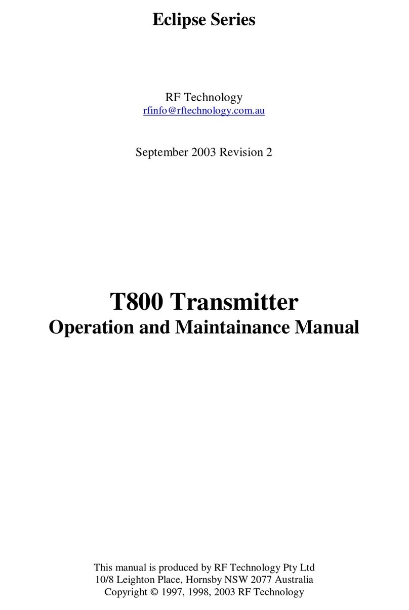 RF Technology Eclipse Series Manuale utente
